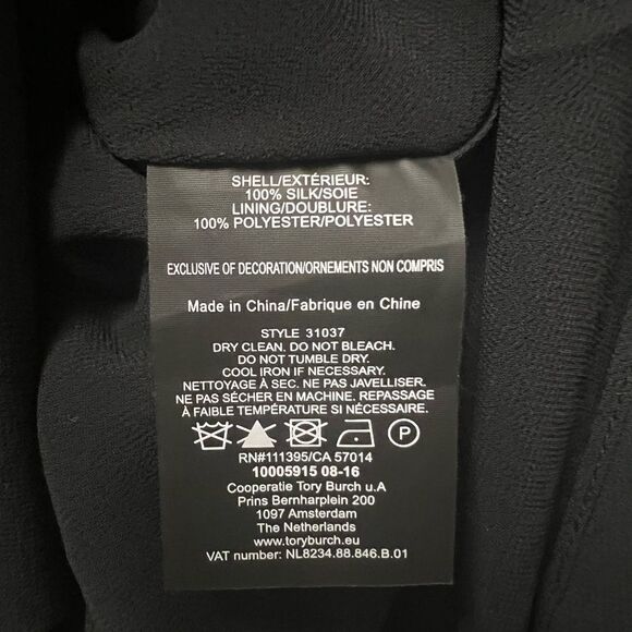 NWT Tory Burch Varenne Tunic Dress Black 100% Silk Size 6 | $450 Retail - Picture 12 of 13